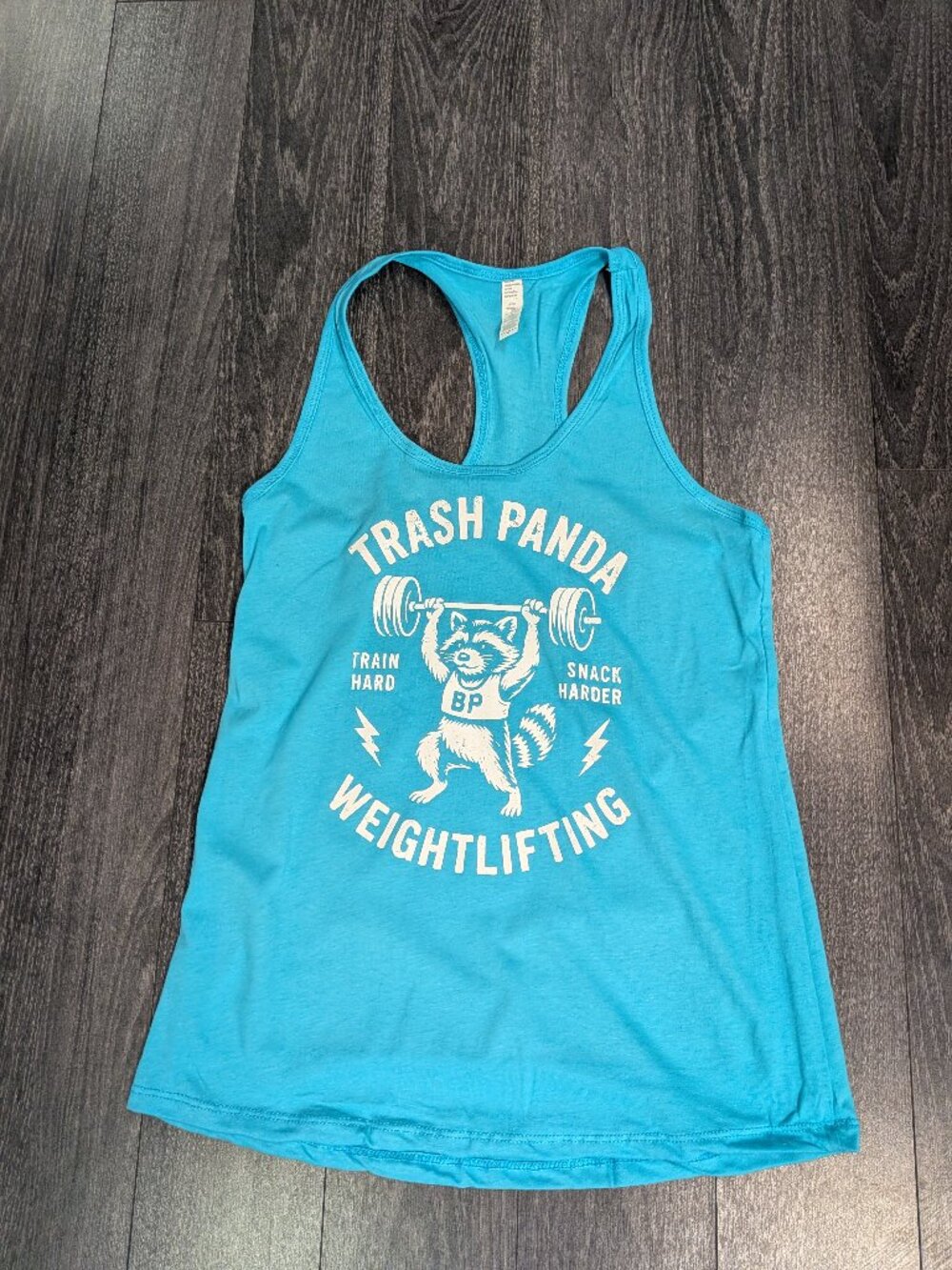 Barbells And Ponytails  Racerback "Trash Panda"  Tank Top  Sz M NEW